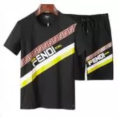 sport fendi short jogging ensemble tshirt et shorts stripe fendi noir mode